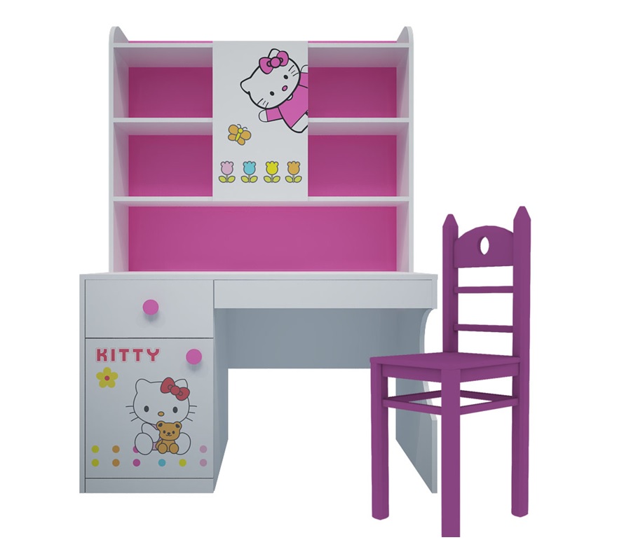 Bộ bàn ghế Hello Kitty có tủ đựng đồ